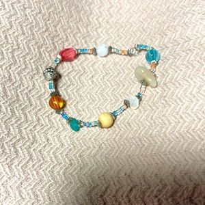Multicolor mixed beads bracelet adjustable. Handmade. #1322